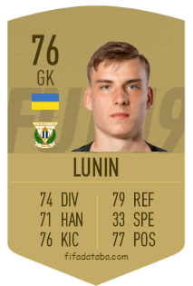 Andriy Lunin FIFA 19 Rating, Card, Price