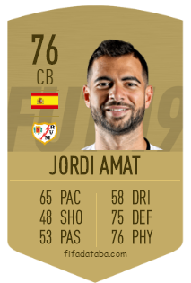 Jordi Amat Maas Fifa 19 Rating Card Price