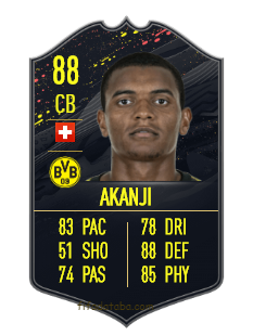 Manuel Akanji FIFA 20 Rating, Card, Price