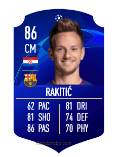 Ivan Rakitić FIFA 20 Rating, Card, Price