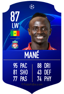 Sadio Mané FIFA 19 Rating, Card, Price