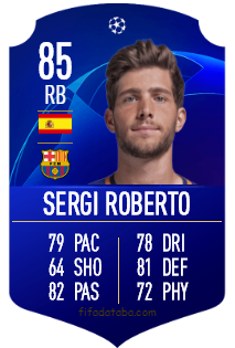 Sergio Roberto Carnicer FIFA 19 Rating, Card, Price