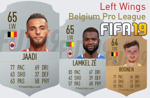 Belgium Pro League Best Left Wings fifa 2019
