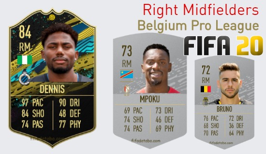Belgium Pro League Best Right Midfielders fifa 2020
