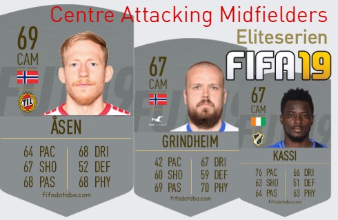 FIFA 19 Eliteserien Best Centre Attacking Midfielders (CAM) Ratings