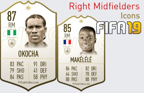 FIFA 19 Icons Best Right Midfielders (RM) Ratings