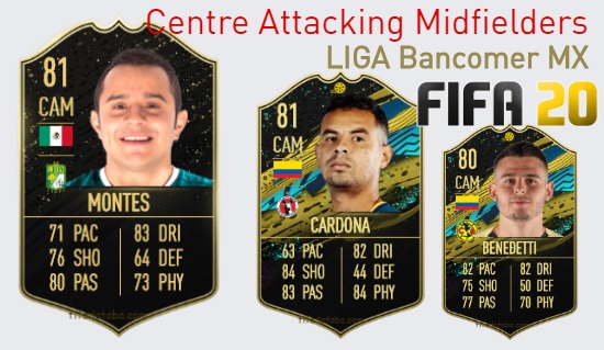 FIFA 20 LIGA Bancomer MX Best Centre Attacking Midfielders (CAM) Ratings