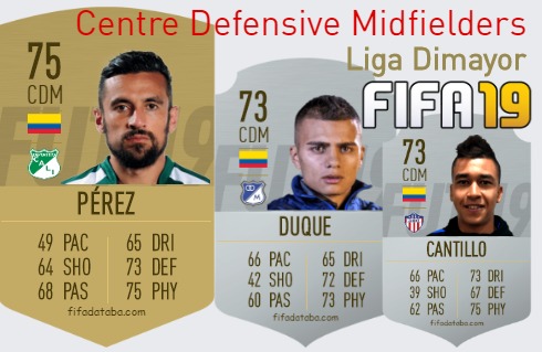 FIFA 19 Liga Dimayor Best Centre Defensive Midfielders (CDM) Ratings