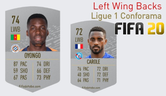 FIFA 20 Ligue 1 Conforama Best Left Wing Backs (LWB) Ratings