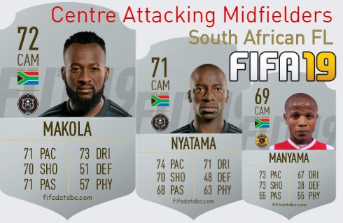 FIFA 19 South African FL Best Centre Attacking Midfielders (CAM) Ratings