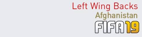 FIFA 19 Afghanistan Best Left Wing Backs (LWB) Ratings