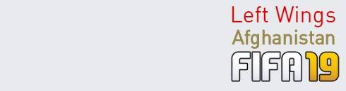 FIFA 19 Afghanistan Best Left Wings (LW) Ratings