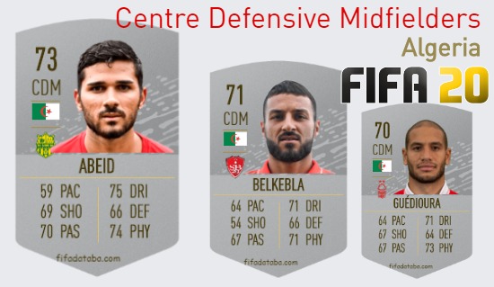 FIFA 20 Algeria Best Centre Defensive Midfielders (CDM) Ratings