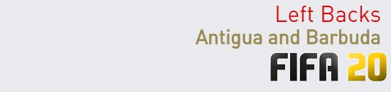 FIFA 20 Antigua and Barbuda Best Left Backs (LB) Ratings