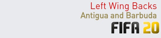 FIFA 20 Antigua and Barbuda Best Left Wing Backs (LWB) Ratings
