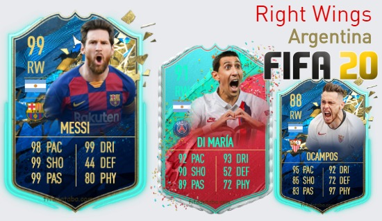 FIFA 20 Argentina Best Right Wings (RW) Ratings