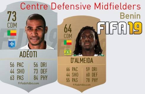 FIFA 19 Benin Best Centre Defensive Midfielders (CDM) Ratings