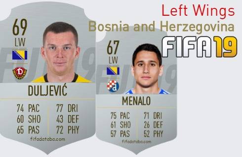 FIFA 19 Bosnia and Herzegovina Best Left Wings (LW) Ratings
