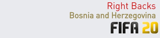 FIFA 20 Bosnia and Herzegovina Best Right Backs (RB) Ratings