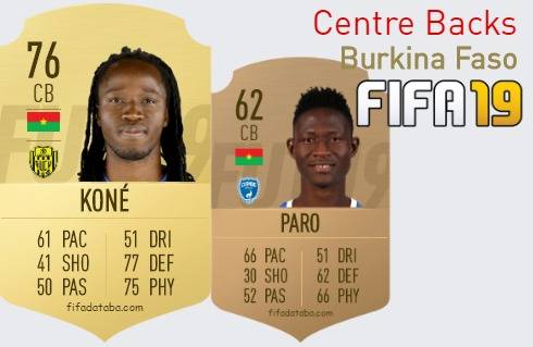 FIFA 19 Burkina Faso Best Centre Backs (CB) Ratings
