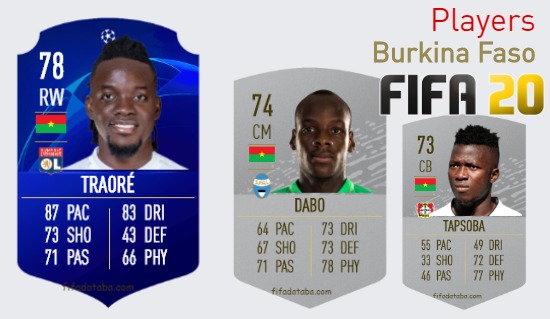 FIFA 20 Burkina Faso Best Players Ratings