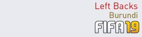 FIFA 19 Burundi Best Left Backs (LB) Ratings