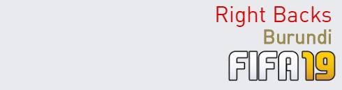 FIFA 19 Burundi Best Right Backs (RB) Ratings