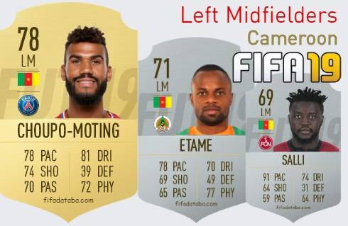 FIFA 19 Cameroon Best Left Midfielders (LM) Ratings