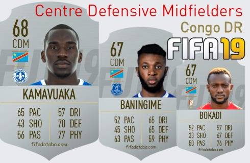 FIFA 19 Congo DR Best Centre Defensive Midfielders (CDM) Ratings