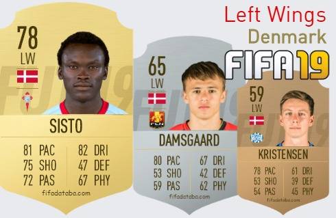 FIFA 19 Denmark Best Left Wings (LW) Ratings