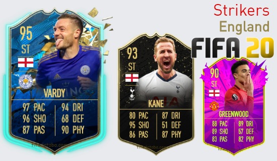 FIFA 20 England Best Strikers (ST) Ratings