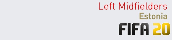 FIFA 20 Estonia Best Left Midfielders (LM) Ratings