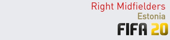 FIFA 20 Estonia Best Right Midfielders (RM) Ratings