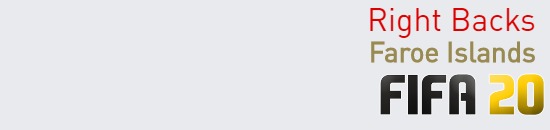 FIFA 20 Faroe Islands Best Right Backs (RB) Ratings