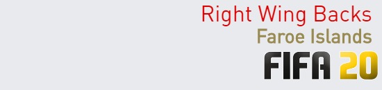 FIFA 20 Faroe Islands Best Right Wing Backs (RWB) Ratings