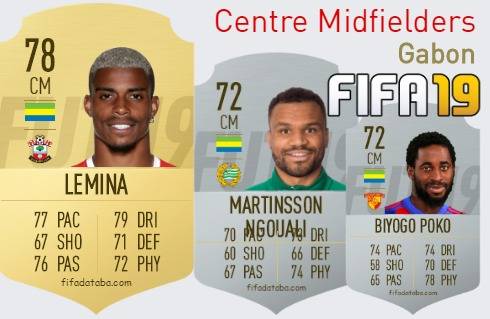 FIFA 19 Gabon Best Centre Midfielders (CM) Ratings