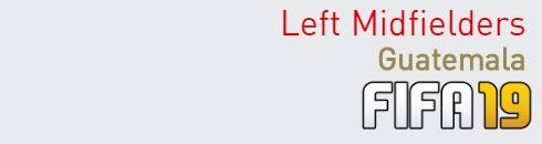 FIFA 19 Guatemala Best Left Midfielders (LM) Ratings