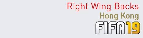 FIFA 19 Hong Kong Best Right Wing Backs (RWB) Ratings