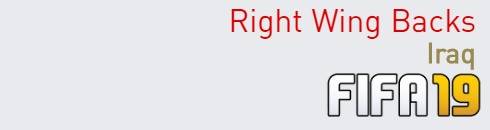 FIFA 19 Iraq Best Right Wing Backs (RWB) Ratings