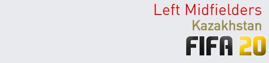 FIFA 20 Kazakhstan Best Left Midfielders (LM) Ratings