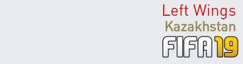 FIFA 19 Kazakhstan Best Left Wings (LW) Ratings