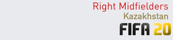 FIFA 20 Kazakhstan Best Right Midfielders (RM) Ratings