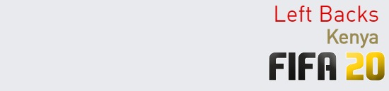 FIFA 20 Kenya Best Left Backs (LB) Ratings