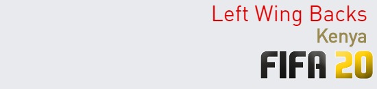 FIFA 20 Kenya Best Left Wing Backs (LWB) Ratings