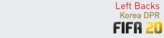 FIFA 20 Korea DPR Best Left Backs (LB) Ratings