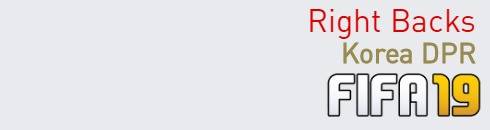 FIFA 19 Korea DPR Best Right Backs (RB) Ratings