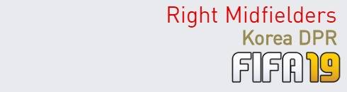 FIFA 19 Korea DPR Best Right Midfielders (RM) Ratings