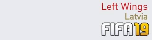 FIFA 19 Latvia Best Left Wings (LW) Ratings