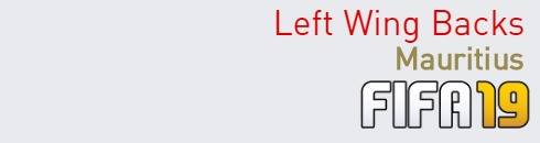 FIFA 19 Mauritius Best Left Wing Backs (LWB) Ratings
