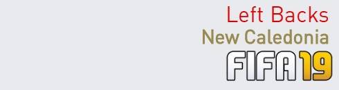 FIFA 19 New Caledonia Best Left Backs (LB) Ratings